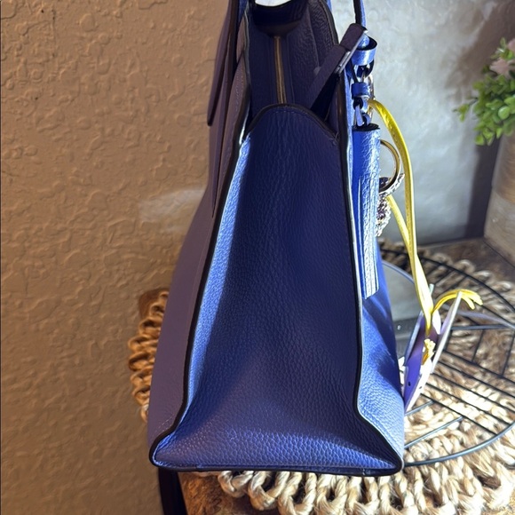 Kate Spade Blue Leather Tote Bag RETALS $489 NWOT 12”1/2 L X 9”D DUSTY 2️⃣ - Picture 5 of 11